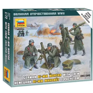 Mortier allemand 80 mm hiver 1/72 - Zvezda 6209 Haute Qualité