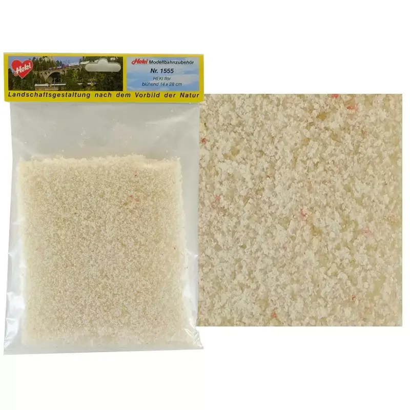 Nouvelle Collection filet floqué blanc floraison 14 x 28 cm HEKI 1555
