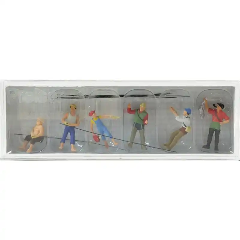 Achat Immédiat HO 1/87 PREISER 10077 - 6 Pêcheurs À La Ligne