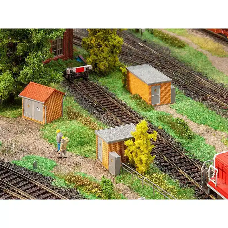 Faller 120266 3 Sous-Stations En Brique - Échelle HO 1/87 Haute Qualité