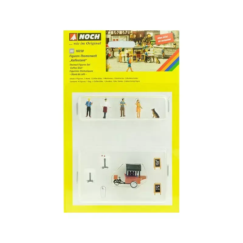 NOCH 16230 Scène De Marché, Stand De Café - HO 1/87 Offre Limitée