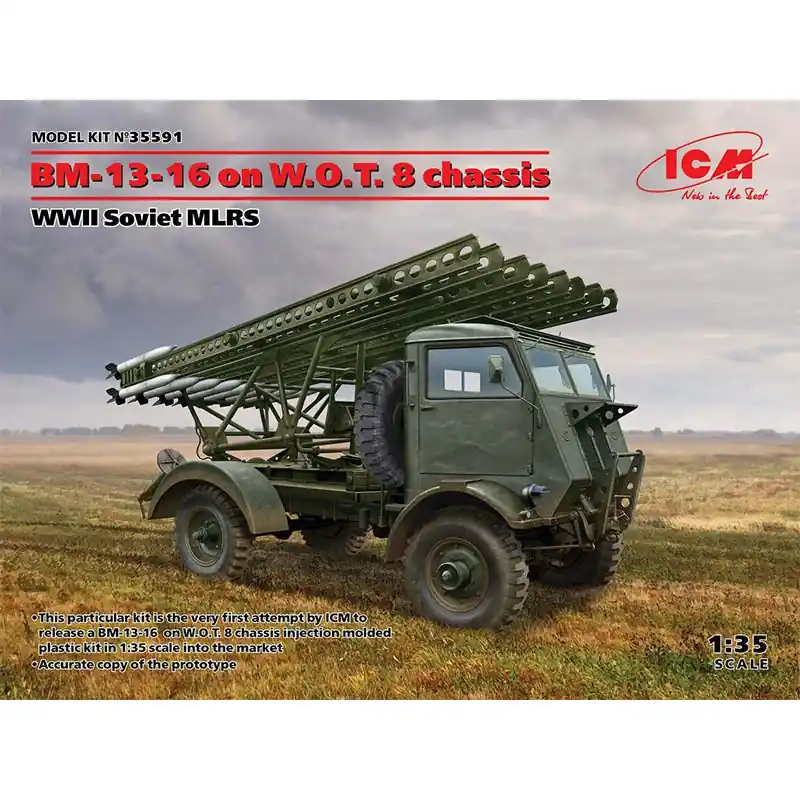 Nouvelle Collection ICM 35591 BM-13-16 On W.O.T. 8 Chassis WWII - Échelle 1/35