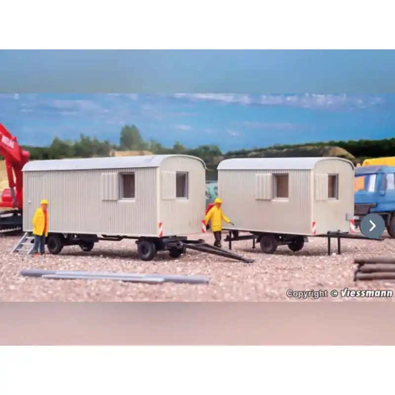 Affaire À Saisir Kibri 10278 2x Roulottes De Chantier - HO 1/87