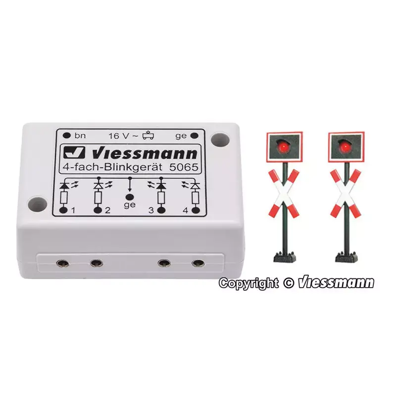 VIESSMANN 5060 2x Croix De St André LED + Module Clignotant - HO 1/87 Prix Choc