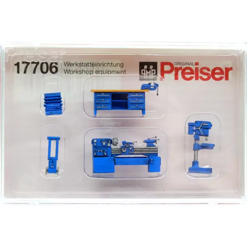 PREISER 17706 Equipement D‘atelier - HO 1/87 Paiement Sécurisé