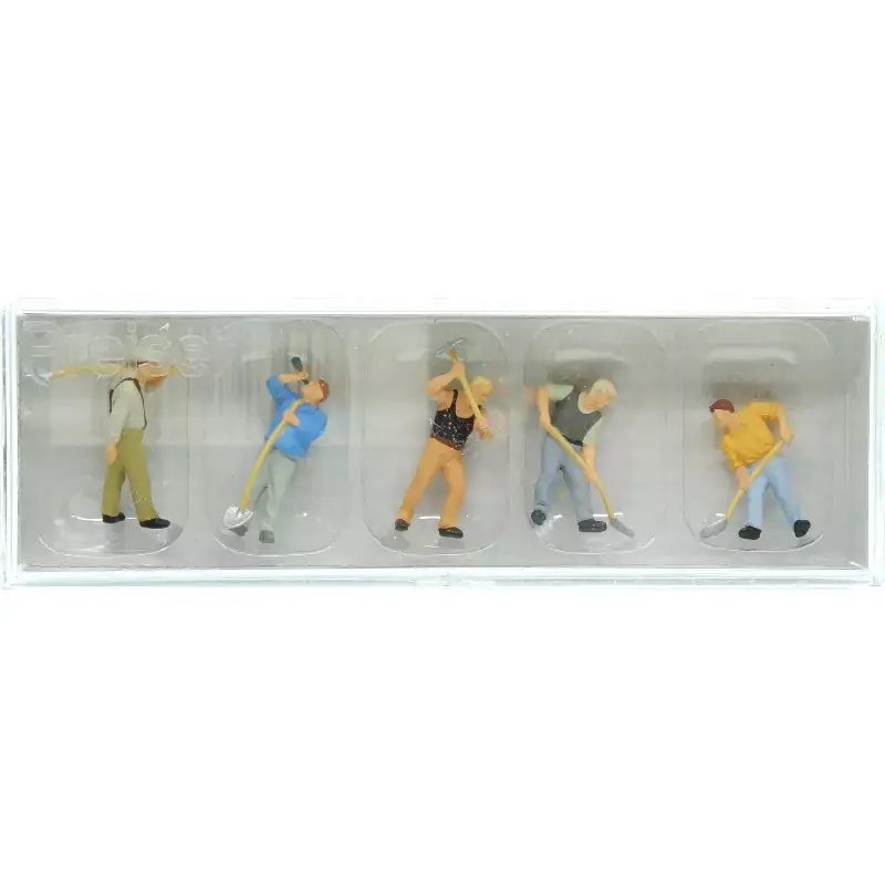 PREISER 10461 Ouvriers Avec Pelles Et Pioches - HO 1/87 Affaire À Saisir