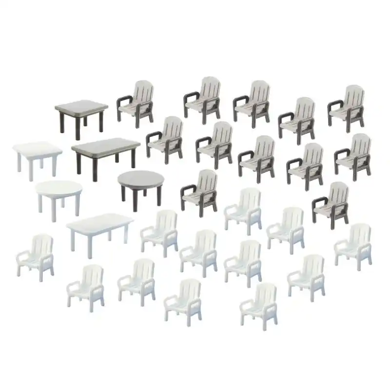 Affaire À Saisir FALLER 180439 24x Chaises De Jardin Et 6x Tables - HO 1/87