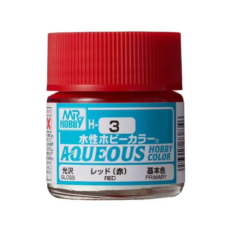 Meilleure Vente pot acrylique 10 ml H-003 Rouge Brillant Mr Hobby Gunze Aqueous