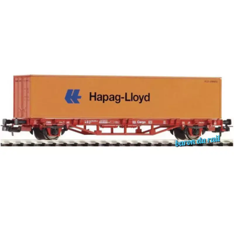 Authentique PIKO 57700 Wagon Porte-Container À Essieux Hapag-Lloyd DB Ép. V - HO 1/87