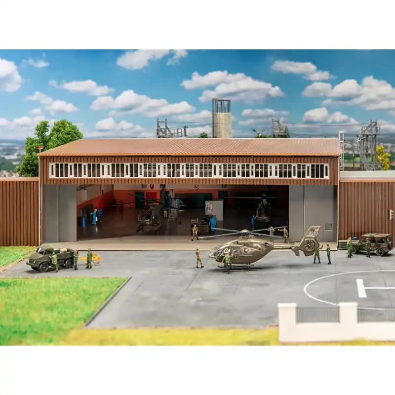Haute Qualité FALLER 144111 Hangar Avec Hélicoptère - HO 1/87