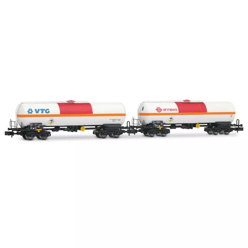 ARNOLD HN6634 2x Wagons-Citernes Transport De Chlore « VTG + Ermewa » Ép. IV - N 1/160 - SNCF Promotion Saisonnière