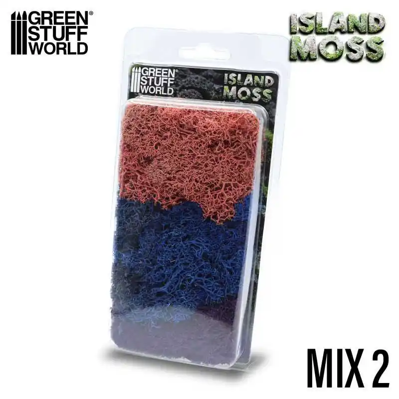 Jusqu'à Épuisement Des Stocks Green Stuff World 9326 Mousse D‘Islande - Mélange Bleu Violet Et Rose Clair 50g