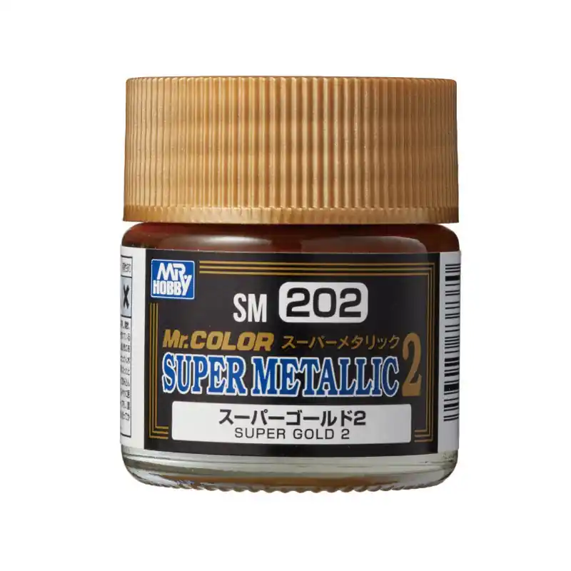 pot acrylique 10 ml SM-202 Super Gold II Mr. Color Super Metallic Colors II Nouvelle Collection