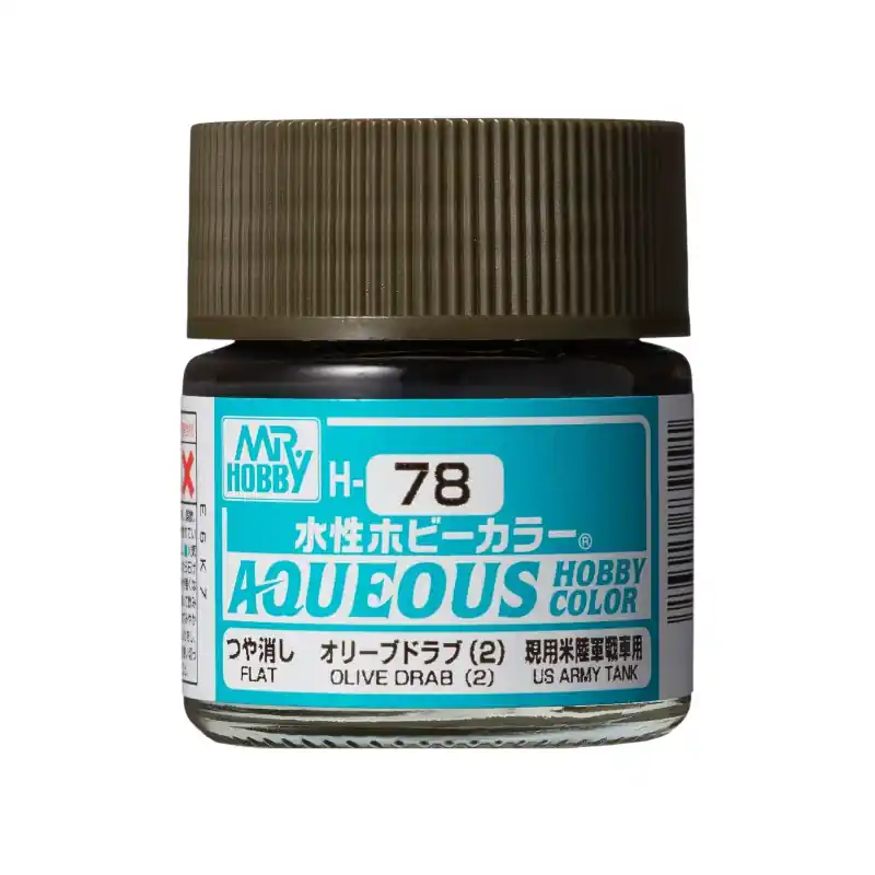 pot acrylique 10 ml H-078 Olive Drab (2) Mat Mr Hobby Gunze Aqueous Acheter Direct