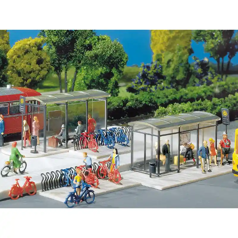 Commande En Gros FALLER 180553 Arrêts De Bus Et Garages À Vélo - HO 1/87