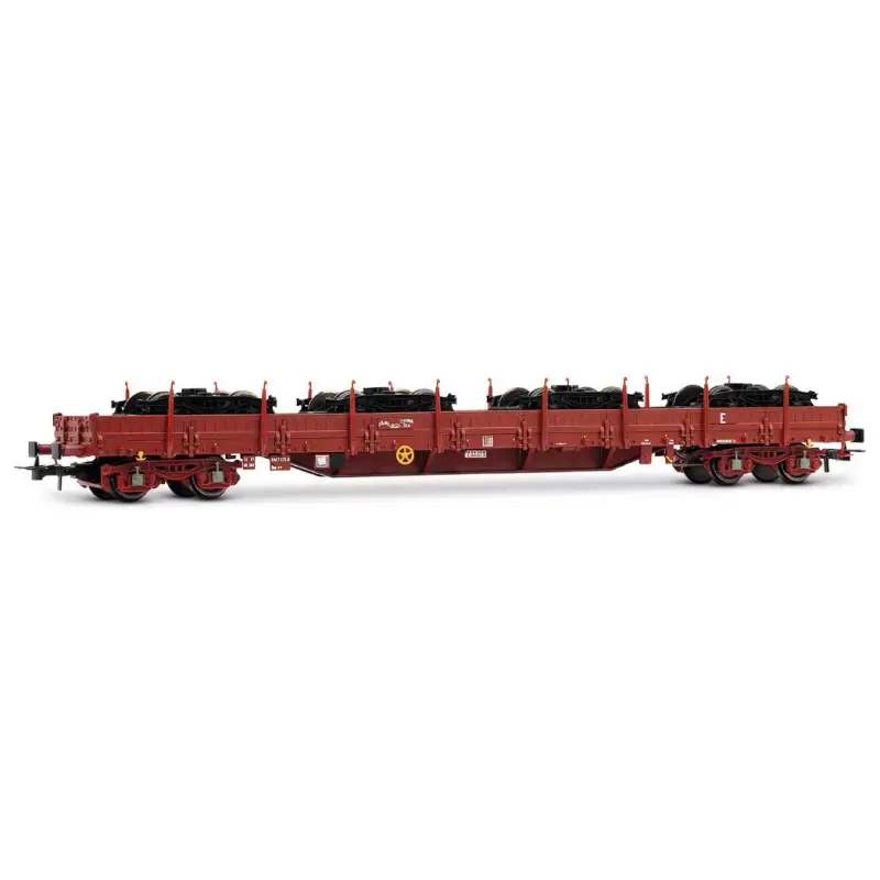Soldes JOUEF HJ6308 Wagon Plat Type Res, Chargé De Bogies y25, Ép. V - HO 1/87