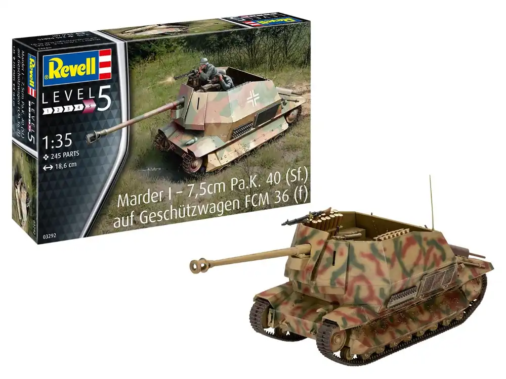 Char Marder I on FCM 36 base 1/35 - Revell 03292 Dernier Modèle
