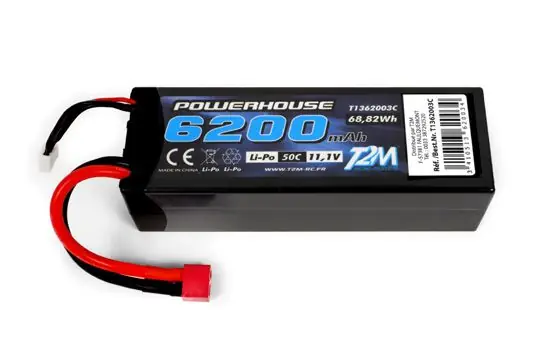 Achetez Aujourd'hui T2M Accu LiPo 3S 11.1V 6200mAh 50C - T1362003C