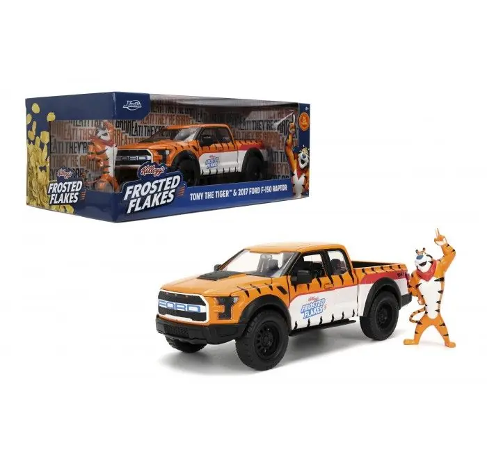 Jada Toys Ford F150 Raptor + Figurine Tony Kellogg‘s Orange 1/24 - 35470 Certifié