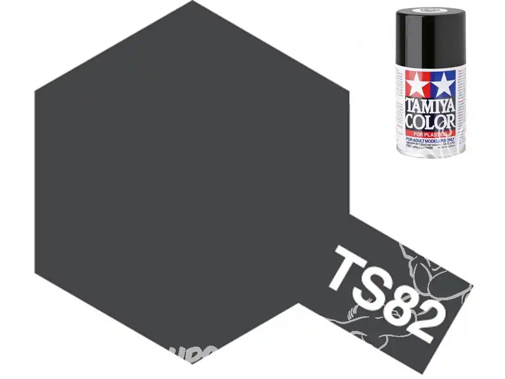 peinture maquette TAMIYA bombe ts82 noir caoutchouc mat Usine Directe