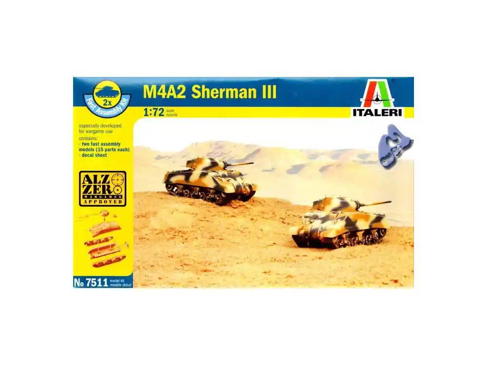 ITALERI maquette militaire 7511 M4A2 Sherman III 1/72 Achat Immédiat