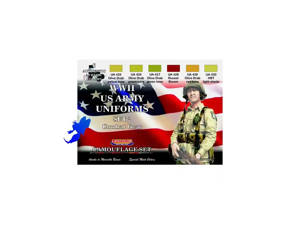 LIFECOLOR peinture cs18 UNIFORMES US WWII SET 2 Soldes