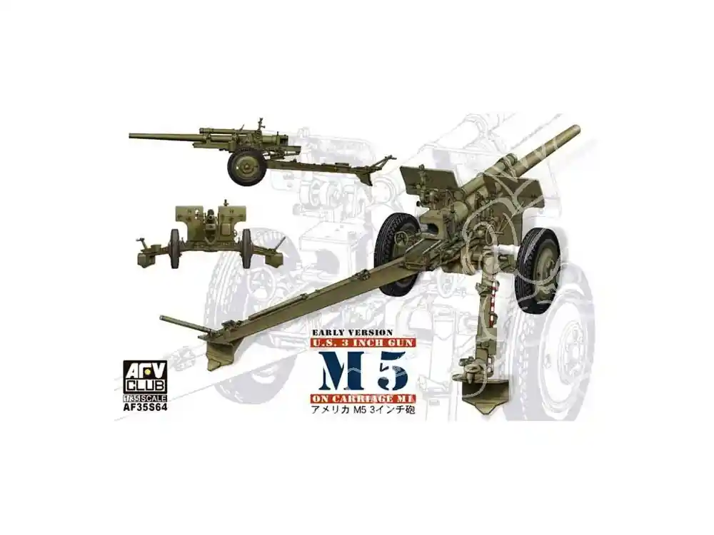 Afv Club maquette militaire 35s64 CANON ANTI TANK US M5 3 inch on carriage M1 1/35 Nouvel Arrivage