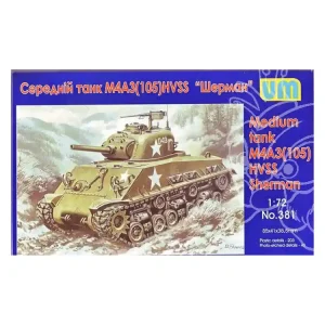 UM Unimodels maquettes militaire 381 CHAR MOYEN US M4A3 (105) HVSS 1/72 Offre Limitée
