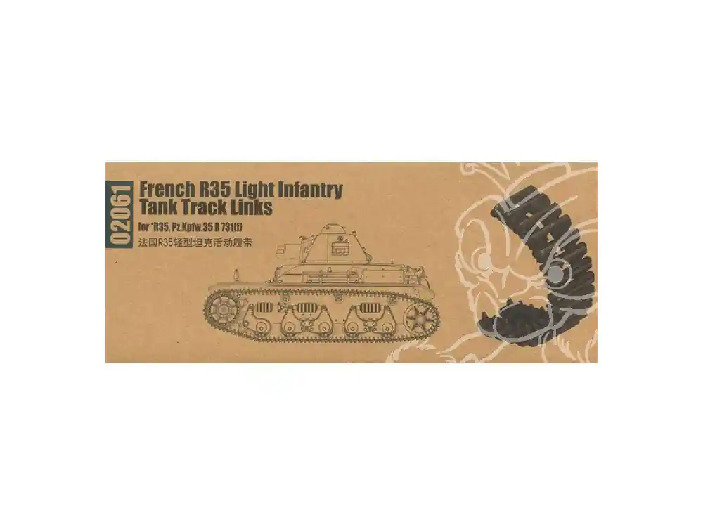 TRUMPETER set de chenilles 02061 SET DE CHENILLES pour CHAR LÉGER FRANÇAIS R35 1/35 Commander Maintenant