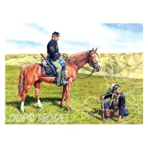 Master Box maquette militaire 3549 US CAVALRY et SCOUT INDIEN (2 Cavaliers) 1864 1/35 Meilleur Prix
