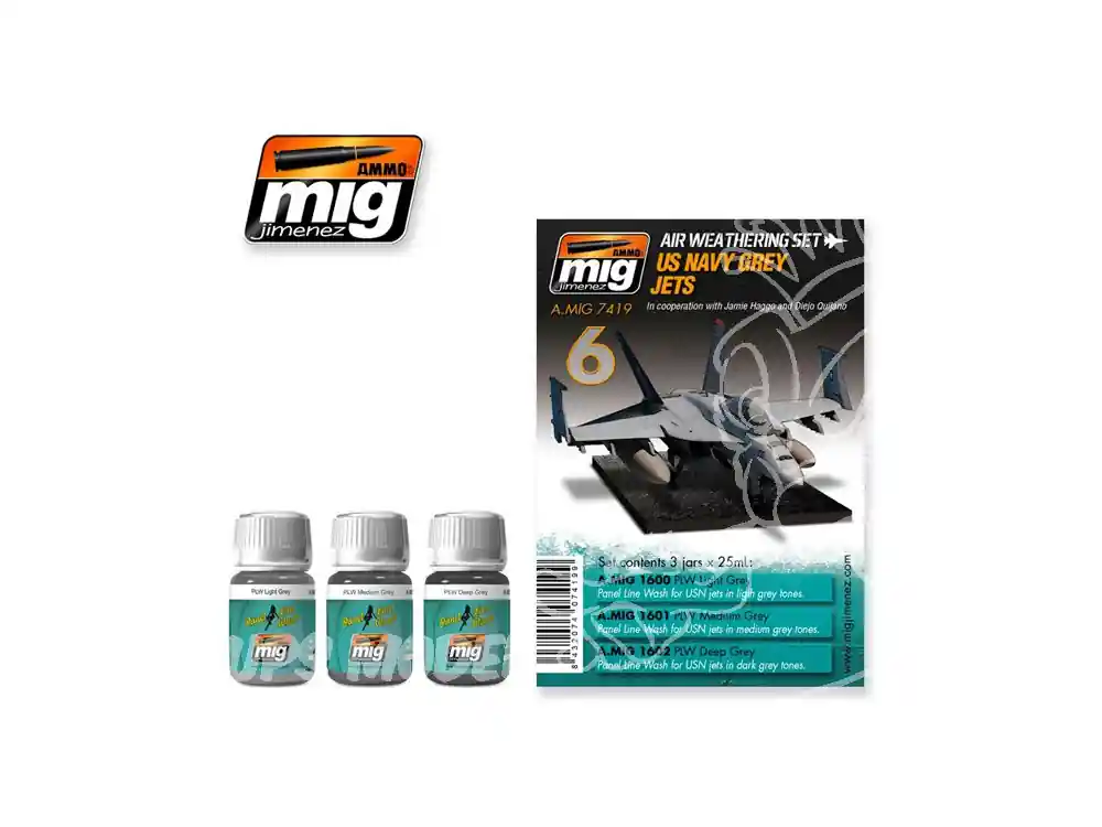MIG peinture 7419 Set de depart Jets gris US NAVY Haute Qualité