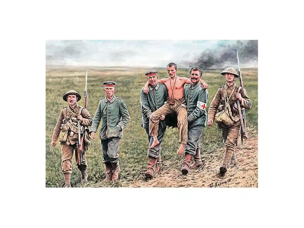 Nouveauté Master Box maquette militaire 35158 BATAILLE DE LA SOMME 1916 ENTRAIDE SOLDATS BRITANNIQUES ET ALLEMANDS 1/35