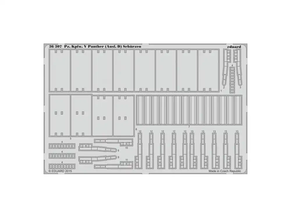 Prix Cassé Eduard photodecoupe militaire 36307 Pz.Kpfw.V Panther (Ausf.D) Schurzen Zvezda 1/35
