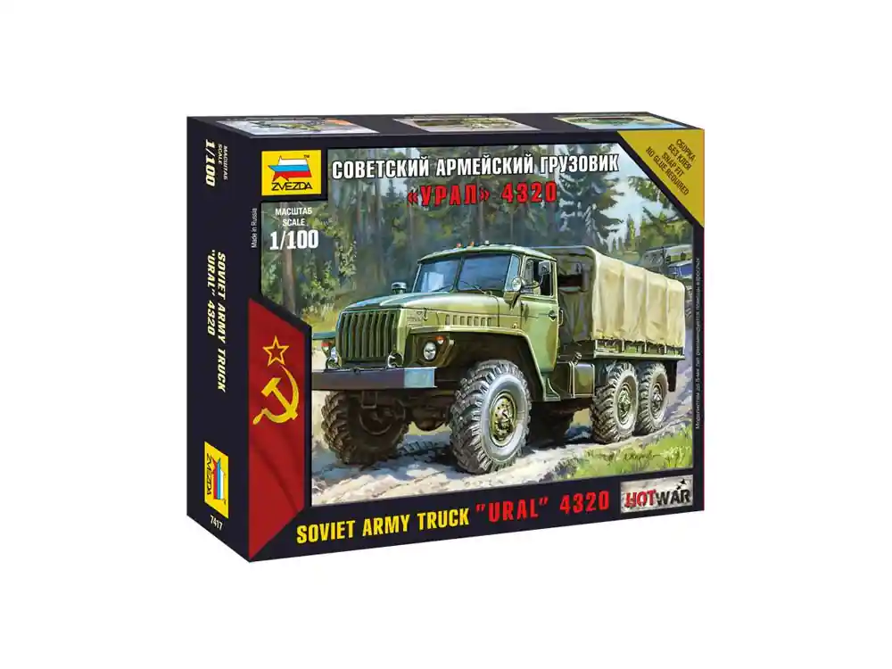 Zvezda maquette militaire 7417 Camion Ural 4320 1/100 Retour Gratuit