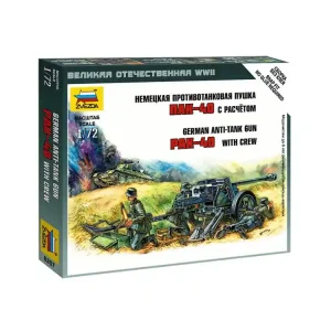 Zvezda maquette militaire 6257 PaK40 et Servants 1/72 Nouvelle Collection