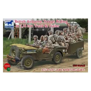 Bronco maquette militaire CB 35169 Troupes aeroportées Britanniques dans Jeep 1/4 Ton Truck et remorque 1/35 Acheter En Ligne