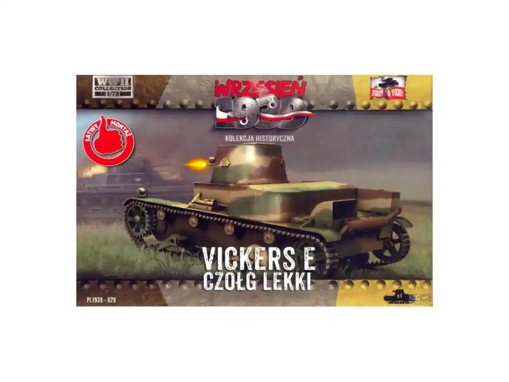 Seulement Aujourd'hui First to Fight maquette militaire pl029 CHAR LEGER VICKERS E (Simple Tourelle) ARMEE POLONAISE 1939 1/72