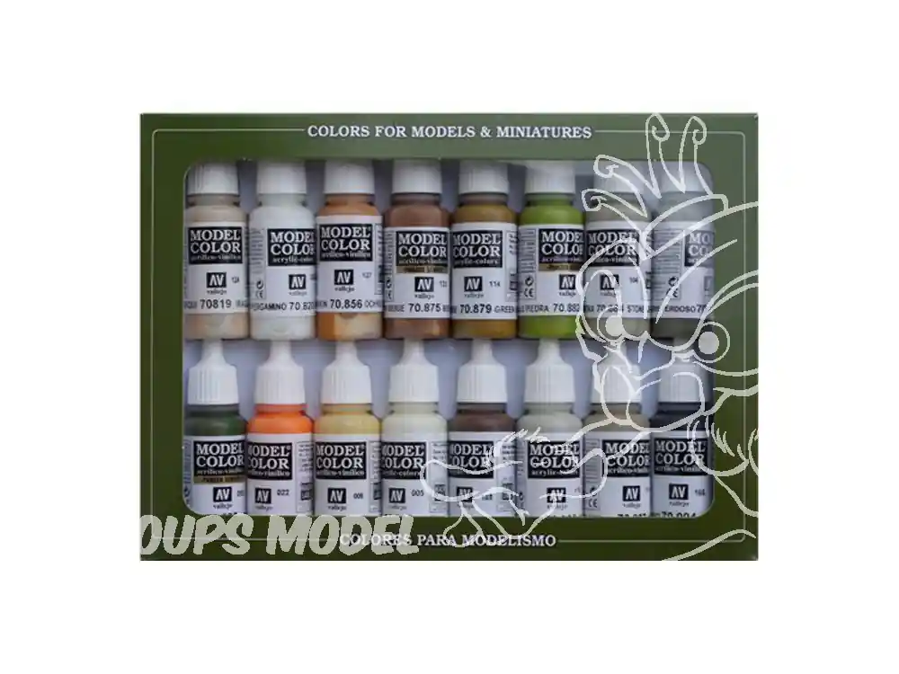 Produit De Marque Vallejo Set Model Color 70141 Couleurs Terre 16 x 17ml