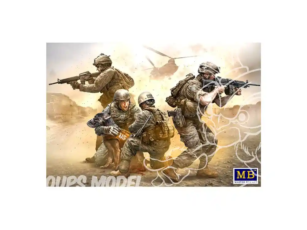 Master Box maquette figurines 35181 ON NE LAISSE PERSONNE DERRIÈRE NOUS ÉQUIPE CYNOPHILE US ARMY AFGHANISTAN 2010 1/35 Haute Qualité