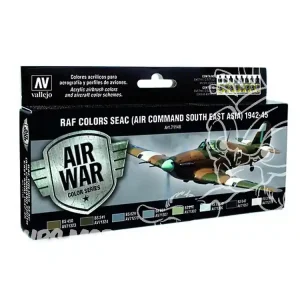 Vallejo Set Model Air 71146 Couleurs RAF SEAC (Air Command South East Asia) 1942-45 8 x 17ml Seulement Aujourd'hui