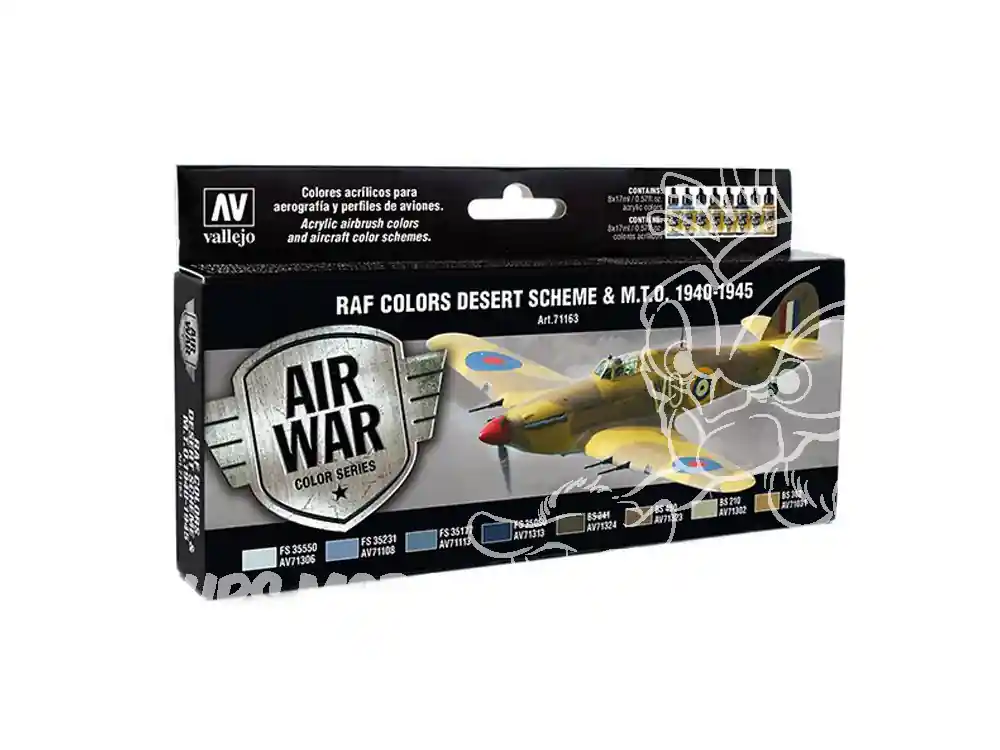 Vallejo Set Model Air 71163 Camouflage RAF Desert & M.T.O. 1940-1945 8 x 17ml Meilleur Prix
