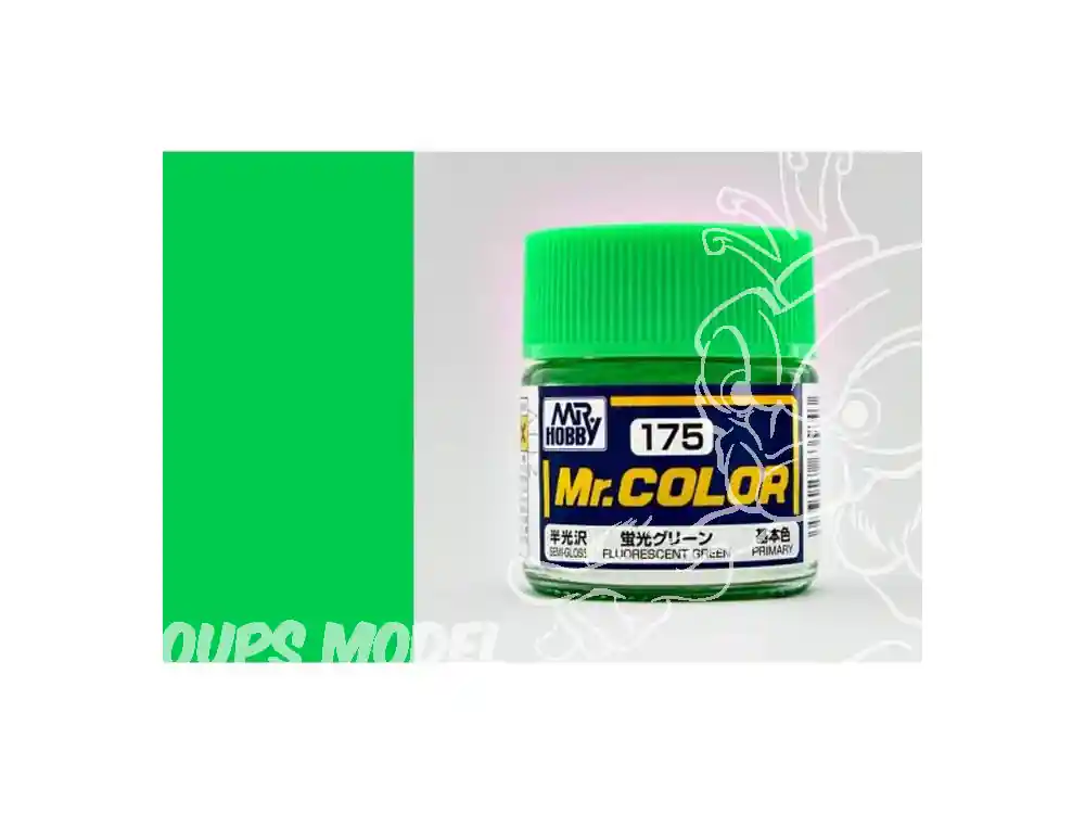 peinture maquette Mr Color C175 Vert fluorescent 10ml Réduction
