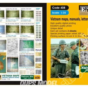 Marque ETA diorama 408 Imprimé Cartes - lettres - billets - Vietnam 1/35