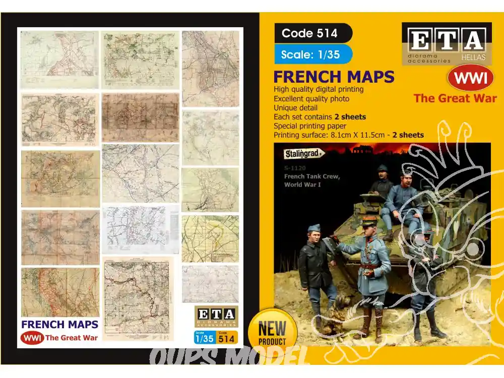 ETA diorama 514 Imprimé Cartes France WWI 1/35 Acheter Direct