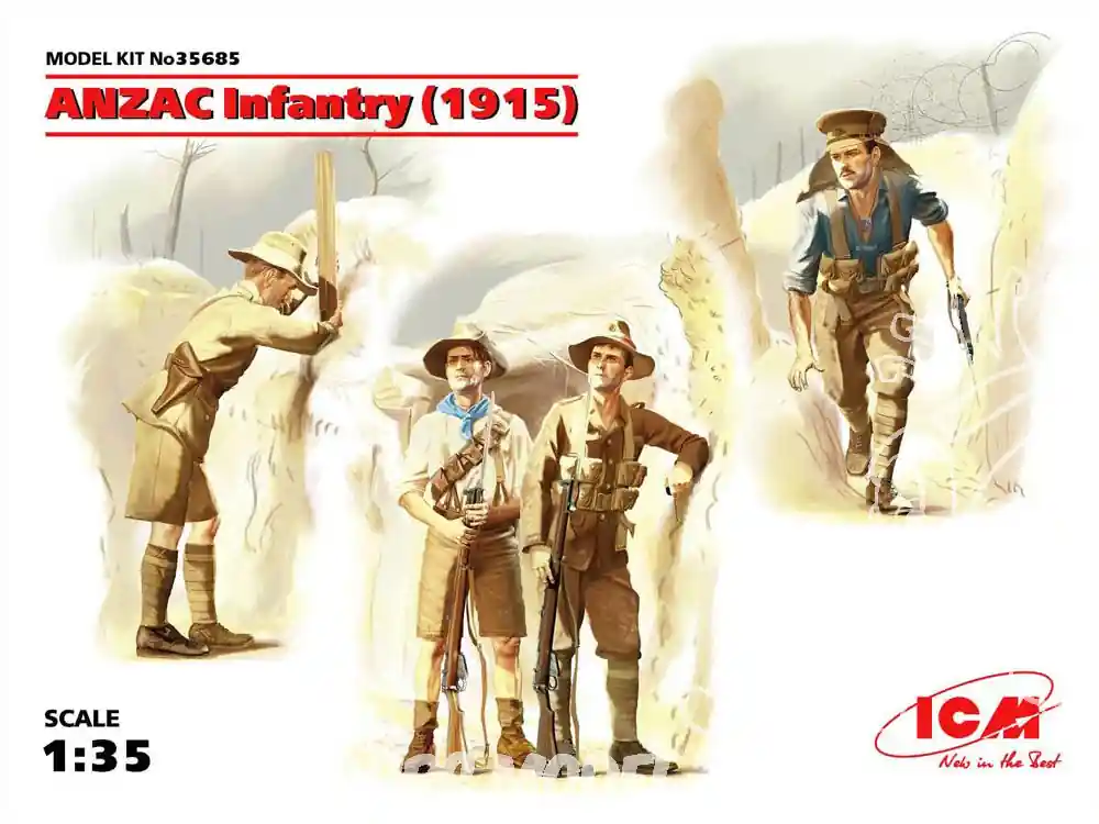 Icm maquette figurines 35685 Infanterie ANZAC WWI (1915) 1/35 Paiement Sécurisé