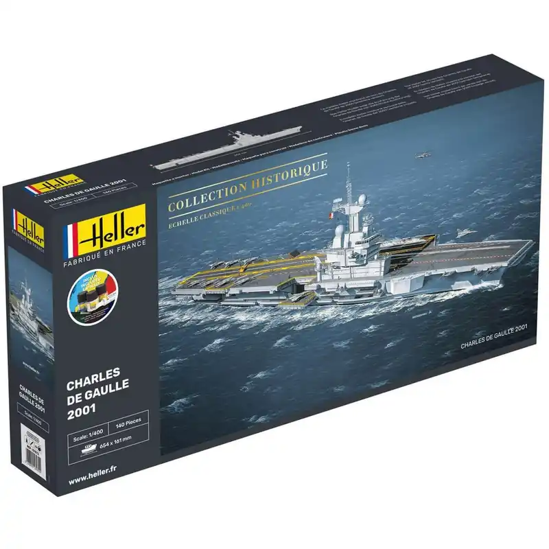 Meilleure Vente Maquette bateau Starter Kit Porte Avions Charles De Gaulle - Heller