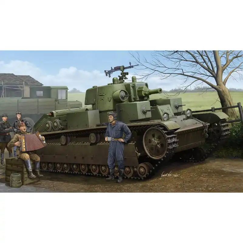 Commande En Gros Maquette char Soviet T-28 Medium Tank (Cone Turret) - Hobby Boss