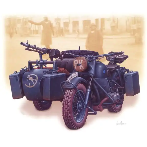 Commande En Gros Maquette Moto allemande BMW R75 avec side-car - Master box
