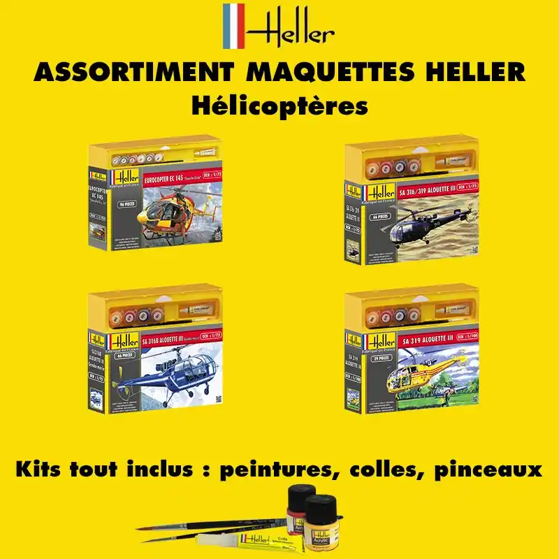 Heller -30helico - ASSORTIMENT 30 MAQUETTES D‘HÉLICOPTÈRES Petit Prix