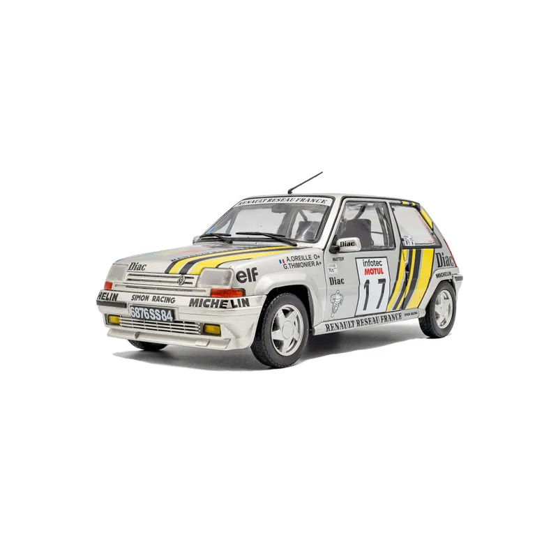 Solido 1810005 miniature renault 5 gt turbo mk2 silver 17 a.oreille tour de corse 1989 1/18 Pas Cher